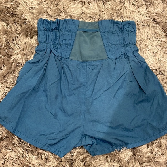 Blue Stone colored Free People Movement The Way Home High Rise Pull-On Shorts - Picture 3 of 4